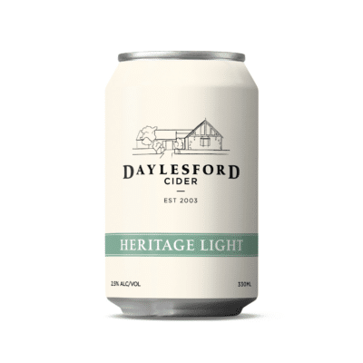 Daylesford Cider Heritage Light lower-alcohol cider in a 330ml can