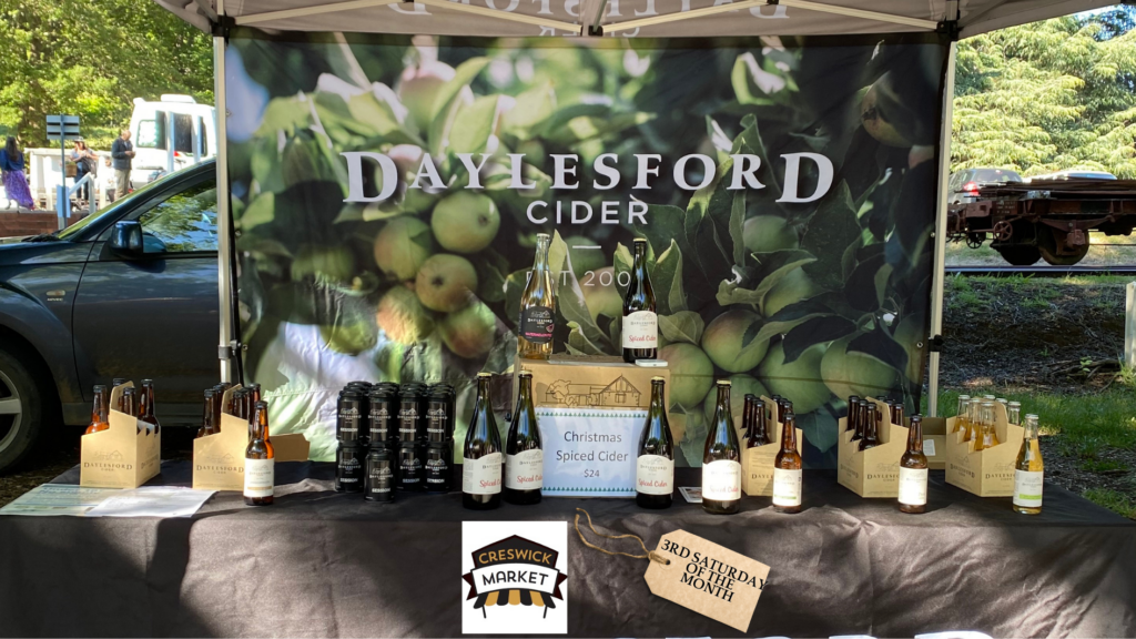 Poster for cider stall at Creswick Farmers Market
